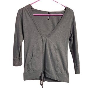 Three Quarter Sleeve Crop Hoodie